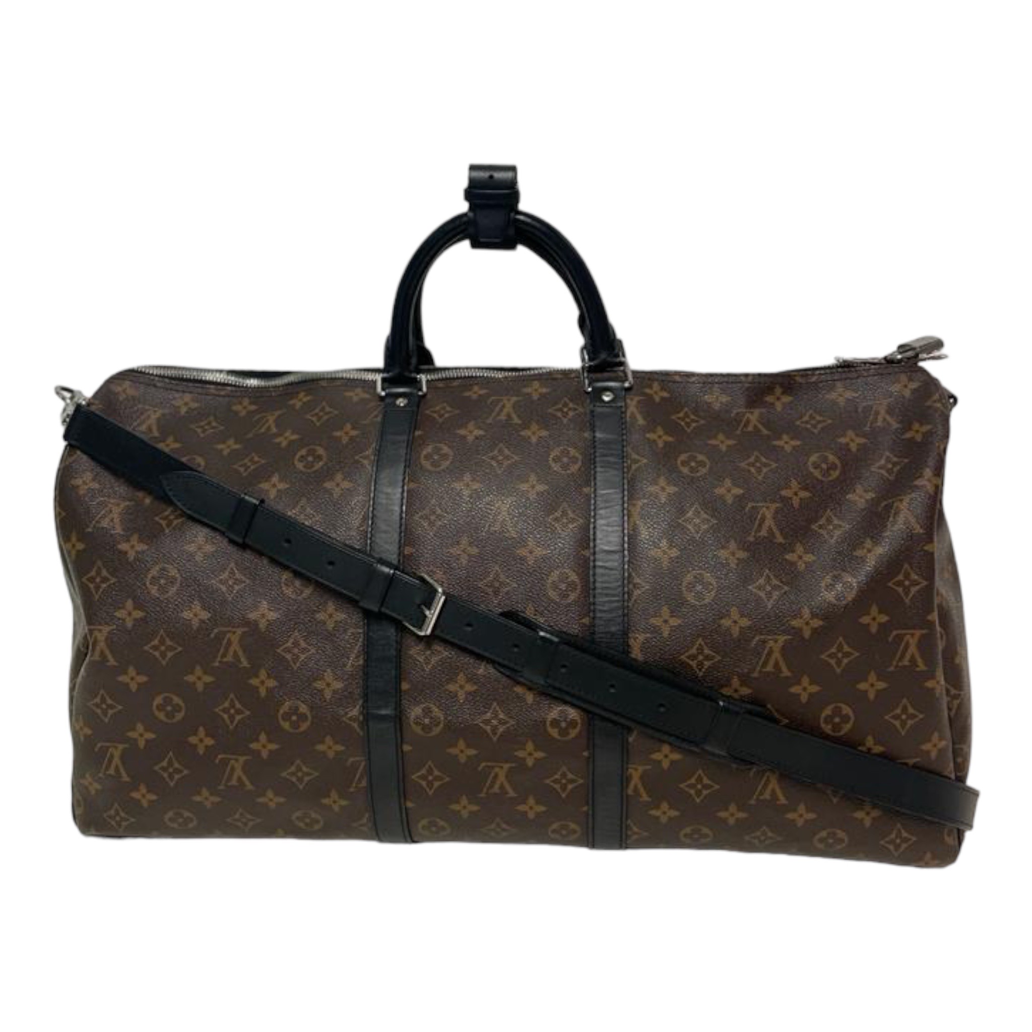 LOUIS VUITTON Monogram Macassar Keepall 55 Bondouliere
