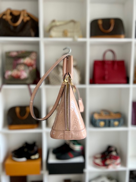 Louis Vuitton Monogram Vernis Alma BB Hand Bag Rose Ballerine