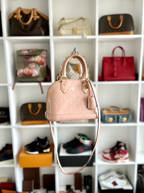 Louis Vuitton Monogram Vernis Alma BB Hand Bag Rose Ballerine