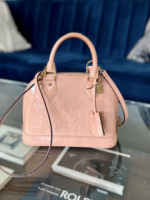 Louis Vuitton Monogram Vernis Alma BB Hand Bag Rose Ballerine