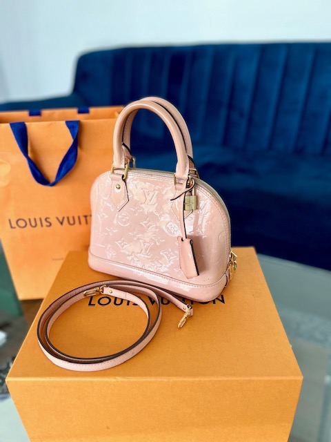 Louis Vuitton Monogram Vernis Alma BB Hand Bag Rose Ballerine