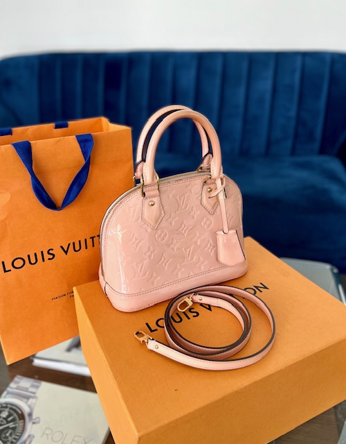 Louis Vuitton Monogram Vernis Alma BB Hand Bag Rose Ballerine