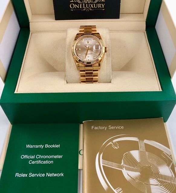 Rolex Day-Date 36 President Yellow Gold Diamond Dial 118238