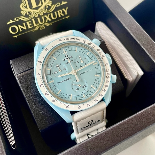 SWATCH X OMEGA MOONSWATCH MISSION TO URANUS SO33L100 - Tiffany Blue
