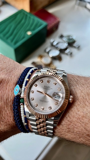 Rolex Datejust 41mm Rose Gold & Steel 126331 Sundust Diamond Dial