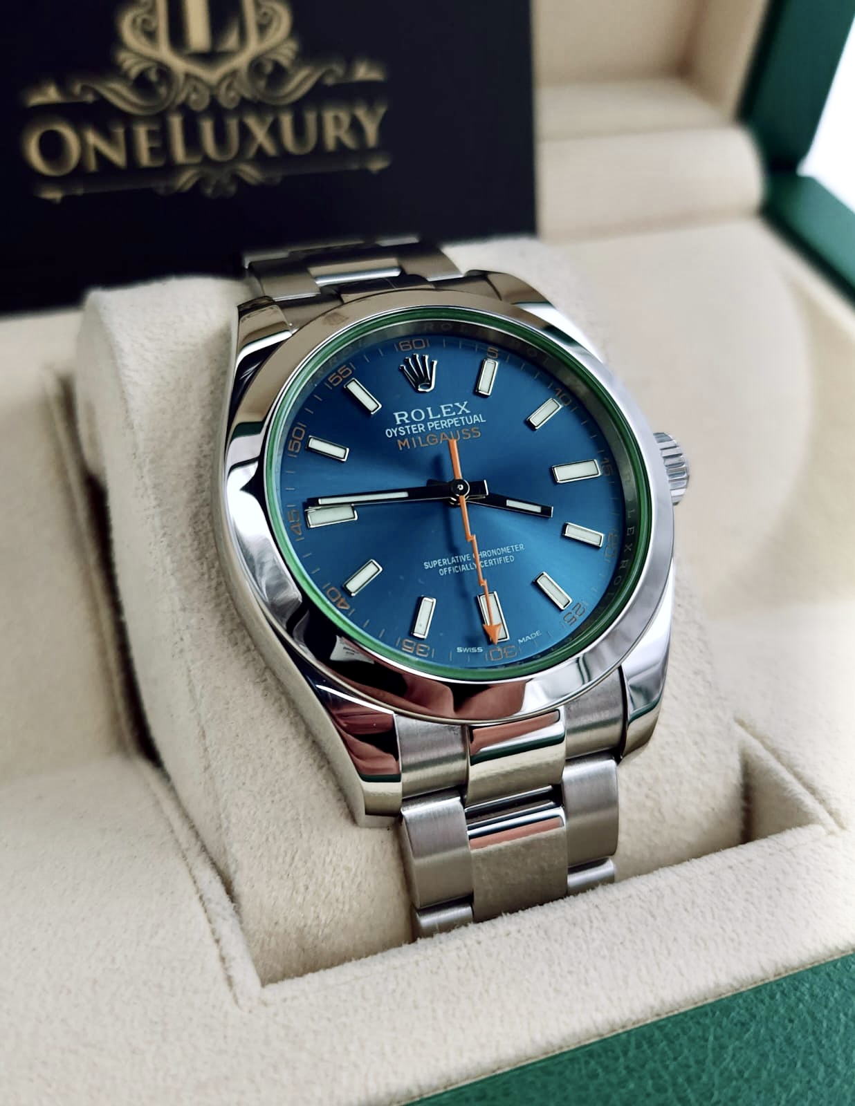 Rolex Milgauss Blue Dial ref. 116400GV Z-Blue - Complete Set