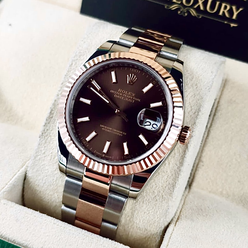 Rolex Datejust Rose Gold 41mm Chocolate Dial ref. 126331 - Complete Set