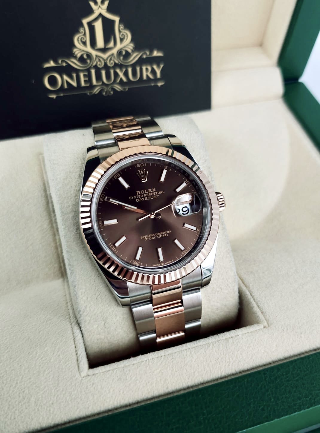 Rolex Datejust Rose Gold 41mm Chocolate Dial ref. 126331 - Complete Set