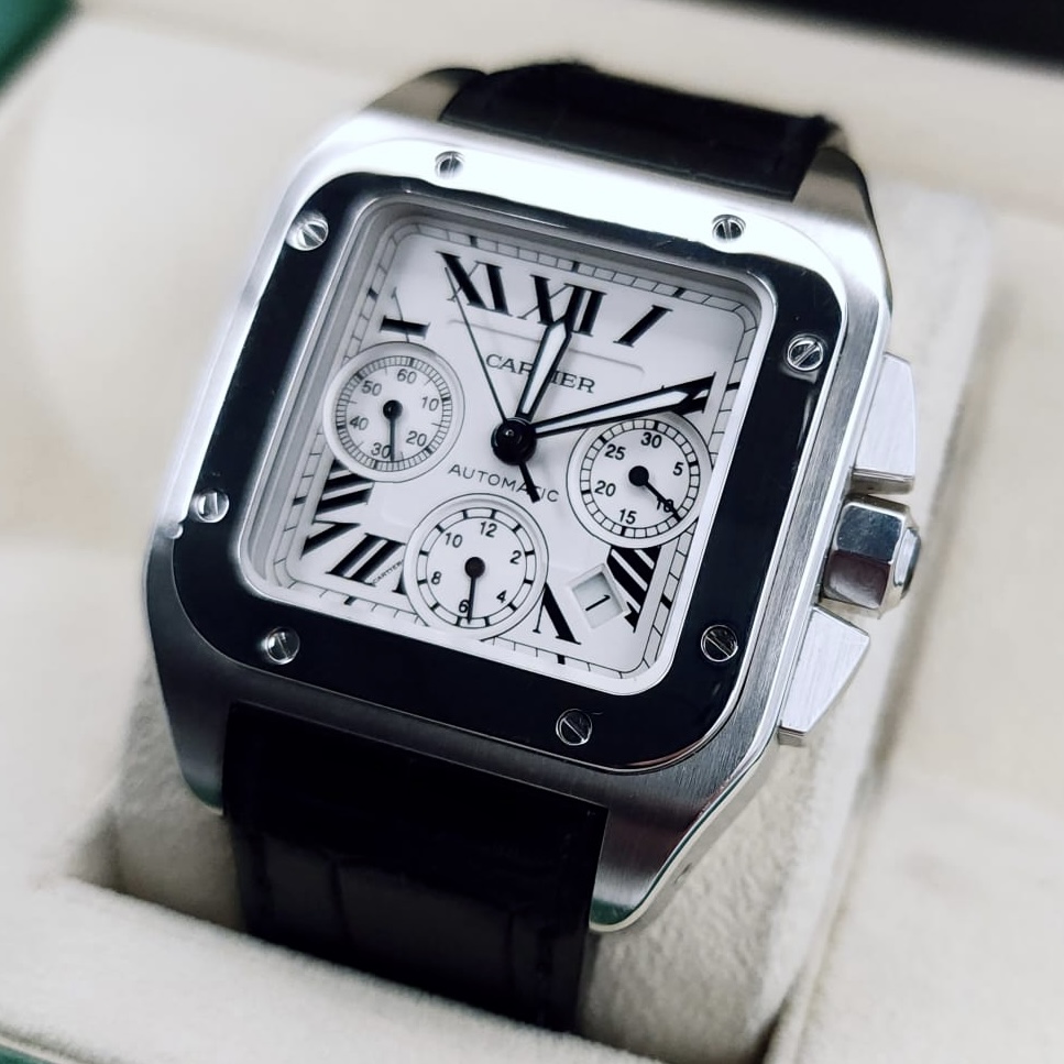 Cartier Santos 100 XL Chronograph Stainless Steel ref. W20090X8