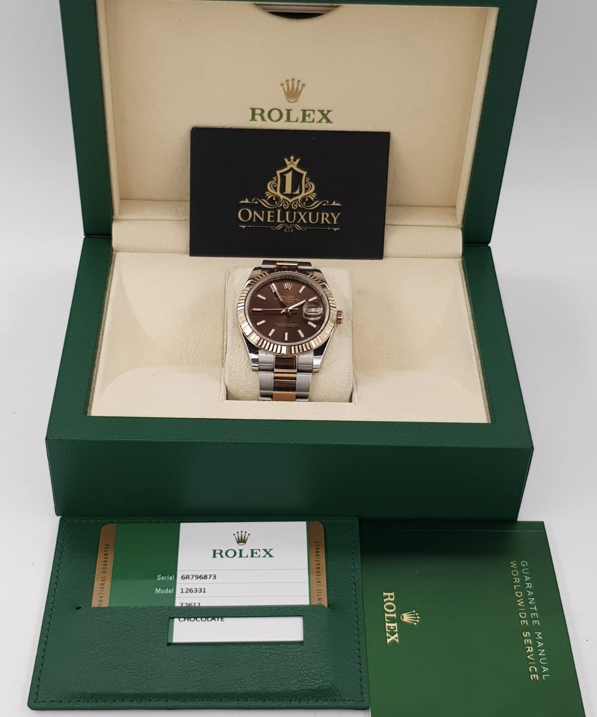 Rolex Datejust Rose Gold 41mm Chocolate Dial ref. 126331 - Complete Set