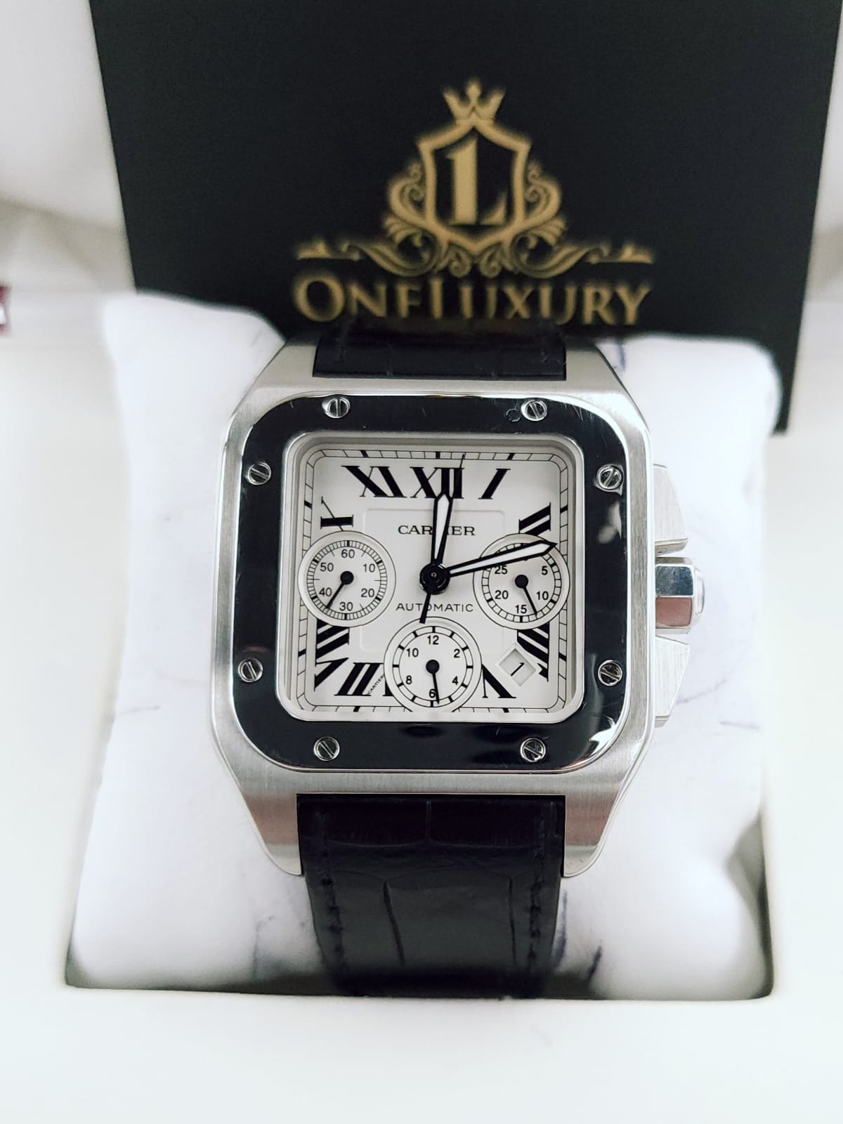 Cartier Santos 100 XL Chronograph Stainless Steel ref. W20090X8