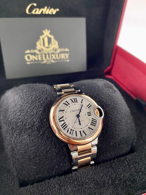 Cartier Ballon Bleu 33mm W2BB0023 in Rose Gold / Steel with full Cartier Service