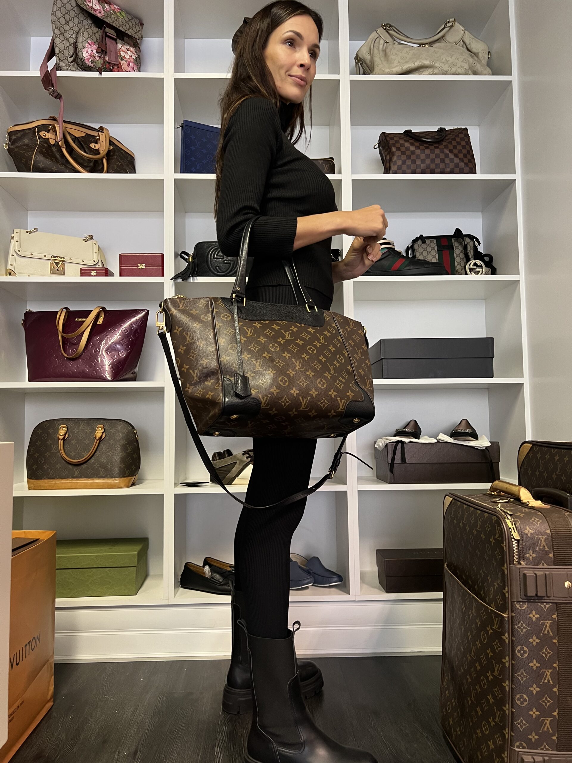 Louis Vuitton Black Monogram Canvas Estrela MM Bag