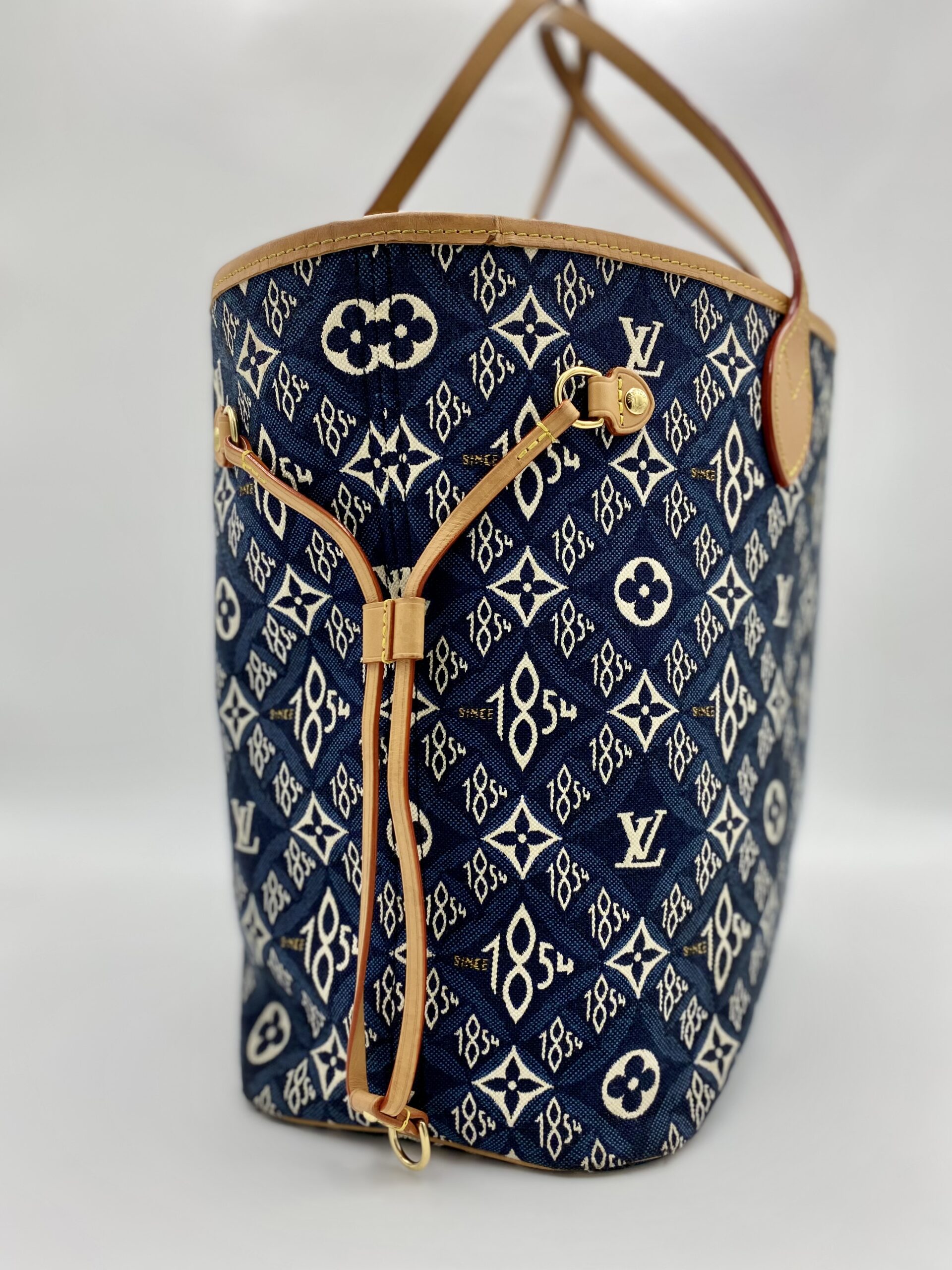 Louis Vuitton Blue Monogram Since 1854 Jacquard Textile Neverfull MM with Pouch