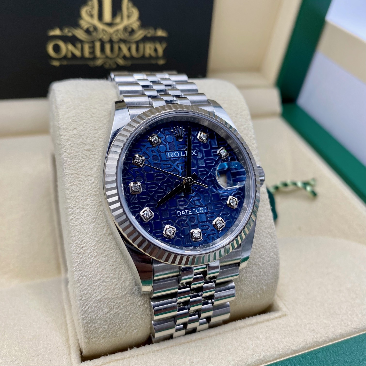 Rolex Datejust 36 36mm 126234 Blue Diamond Factory Set Dial
