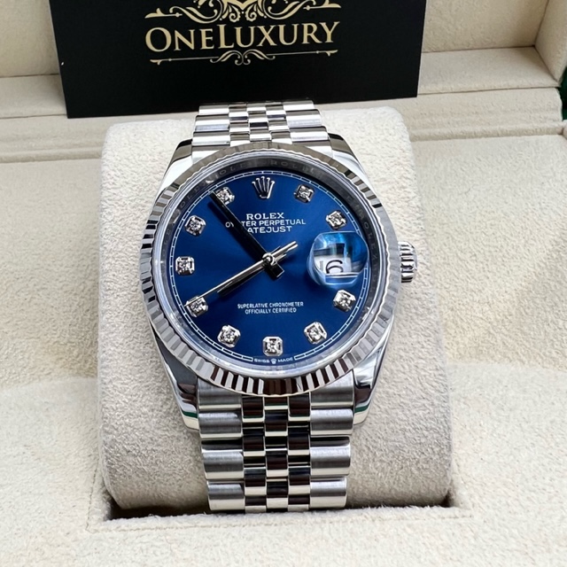 Rolex Datejust 36 Blue Diamond Factory Set Dial