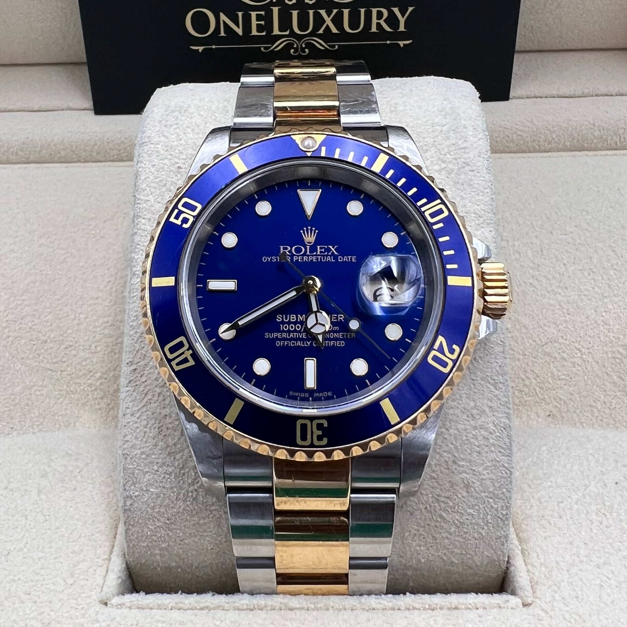 Rolex Submariner Date Blue Sunburst Dial 18K/SS Ref. 16613 - 2002