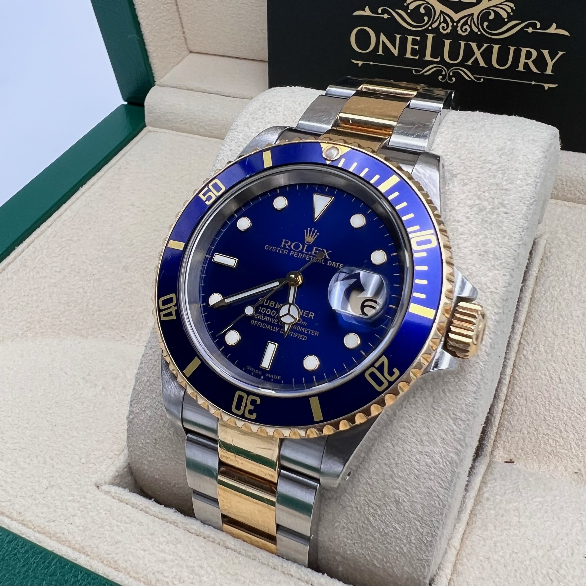 Rolex Submariner Date Blue Sunburst Dial 18K/SS Ref. 16613 - 2002