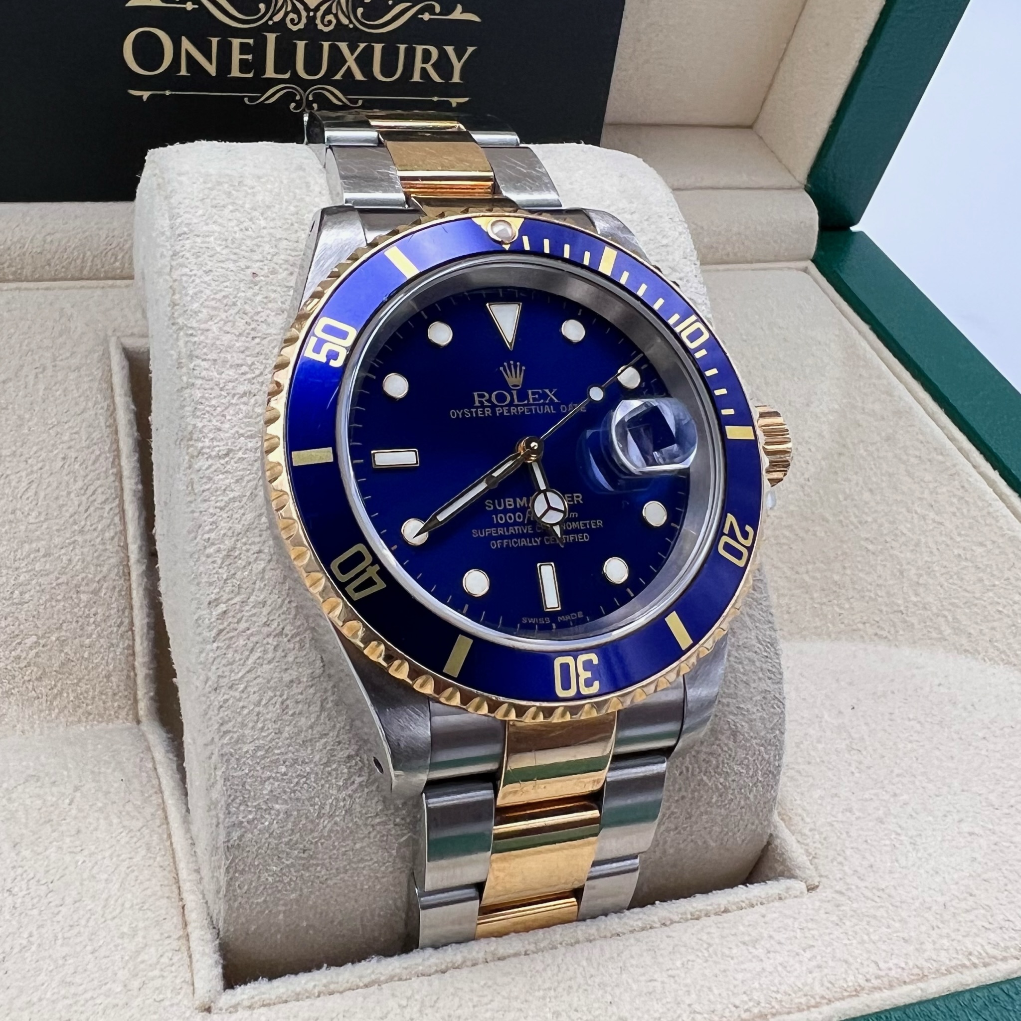 Rolex Submariner Date Blue Sunburst Dial 18K/SS Ref. 16613 - 2002