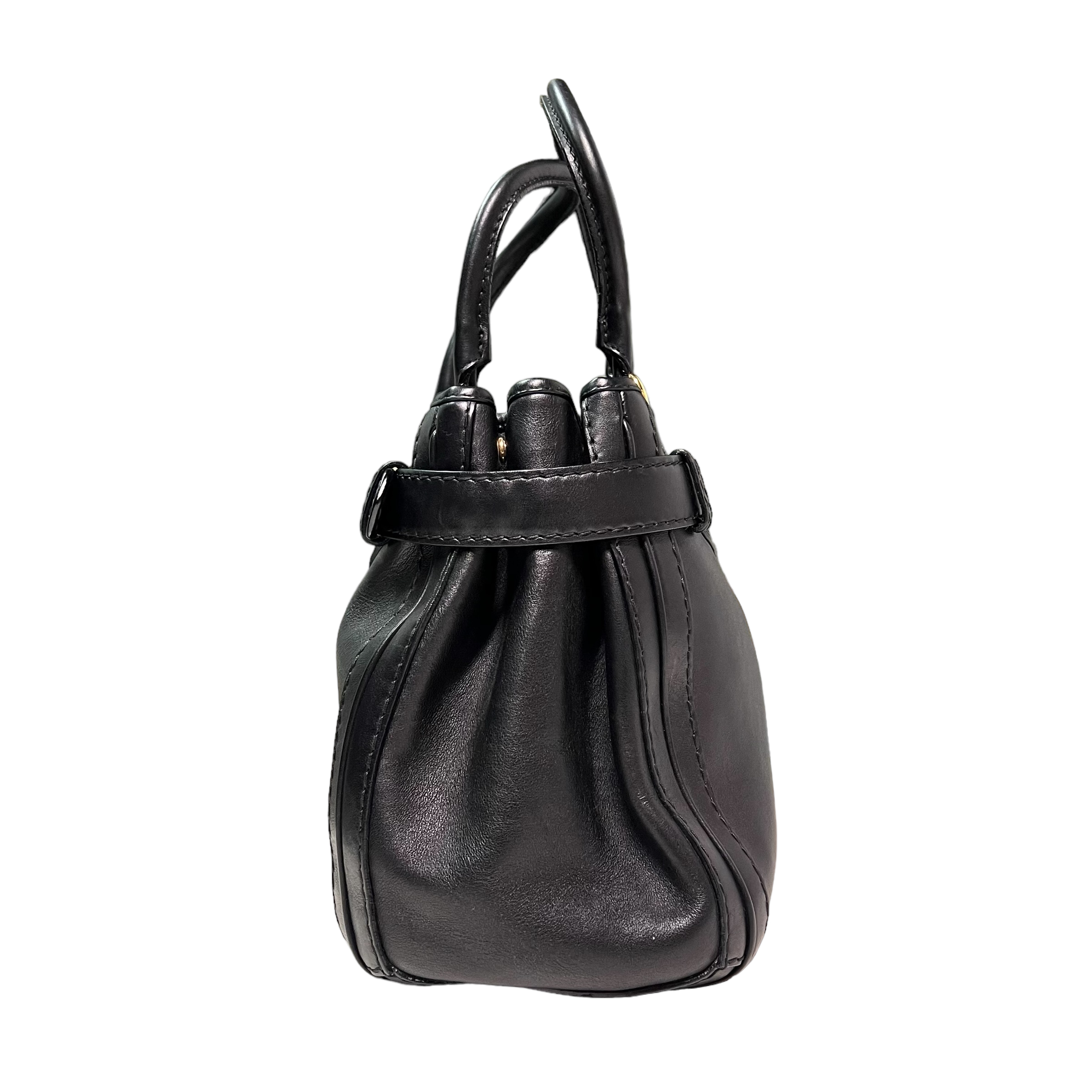 GUCCI Calfskin Medium GG Running Tote Bag Black 247183