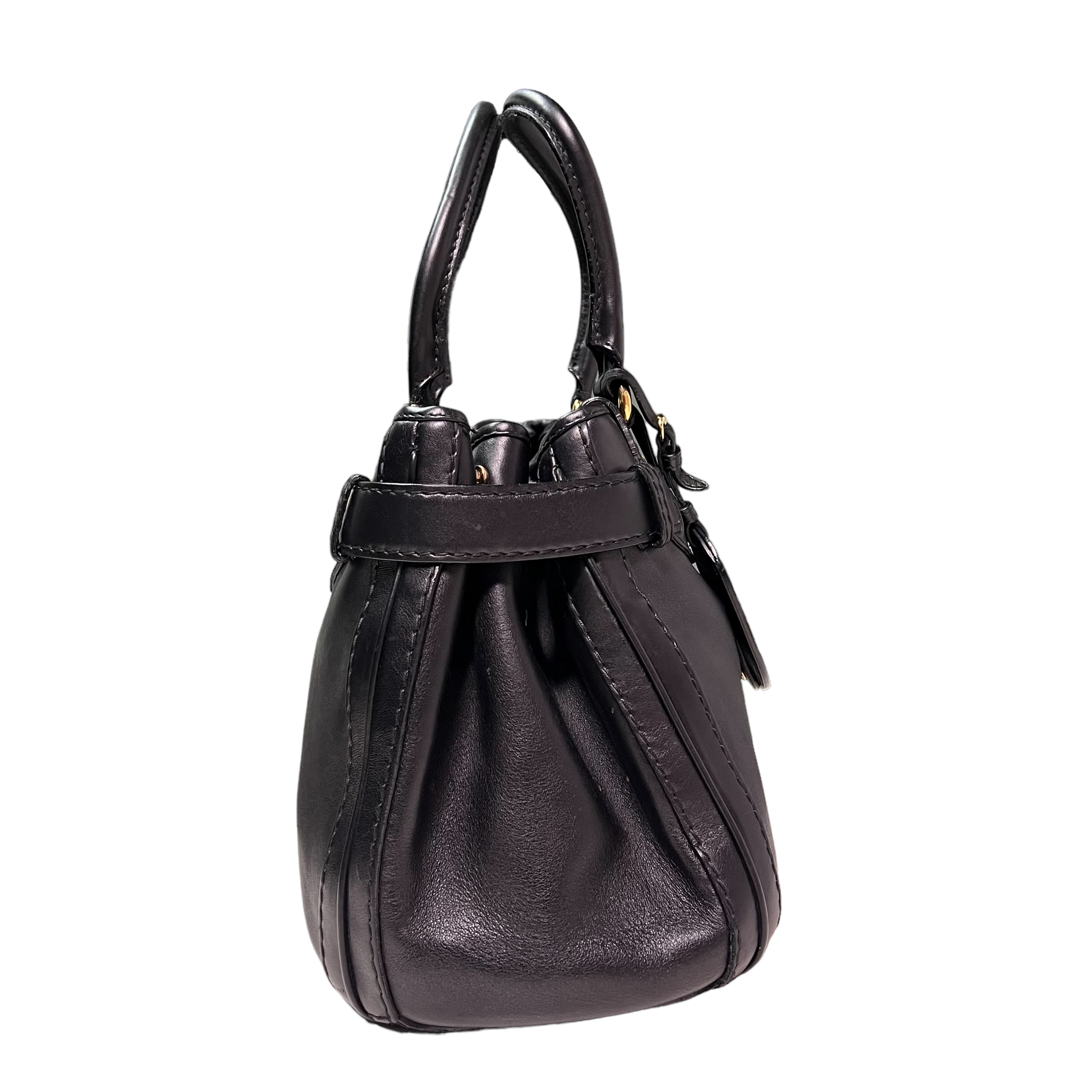 GUCCI Calfskin Medium GG Running Tote Bag Black 247183