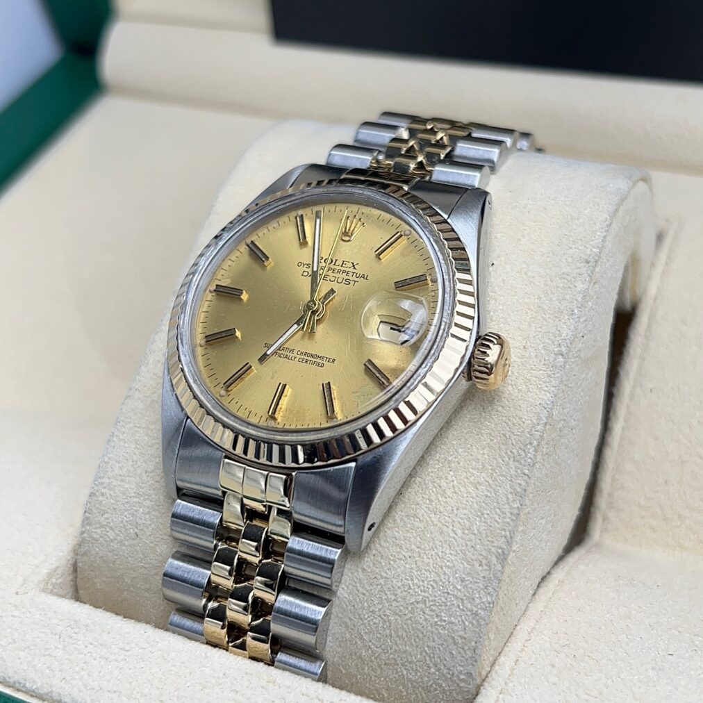 Rolex Datejust 16013 Champagne Dial 18k Gold & Steel
