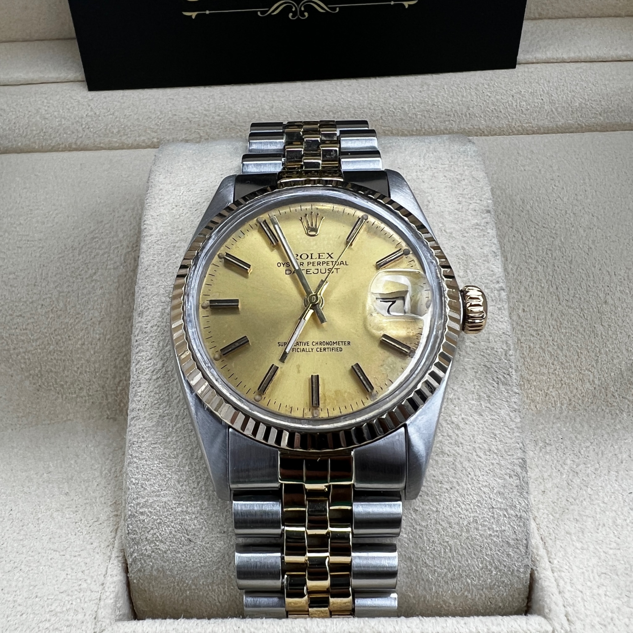 Rolex Datejust 16013 Champagne Dial 18k Gold & Steel