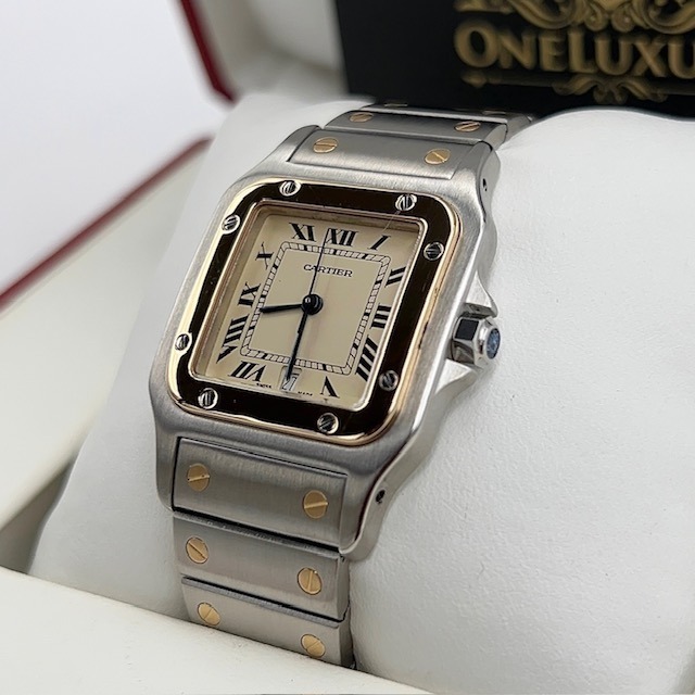 Cartier Santos Galbee Ref. 1566 18k Gold & Steel
