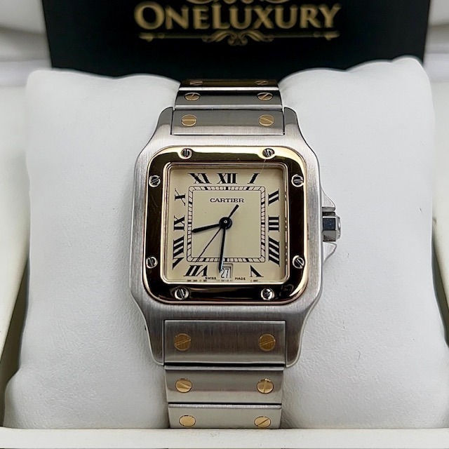 Cartier Santos Galbee Ref. 1566 18k Gold & Steel