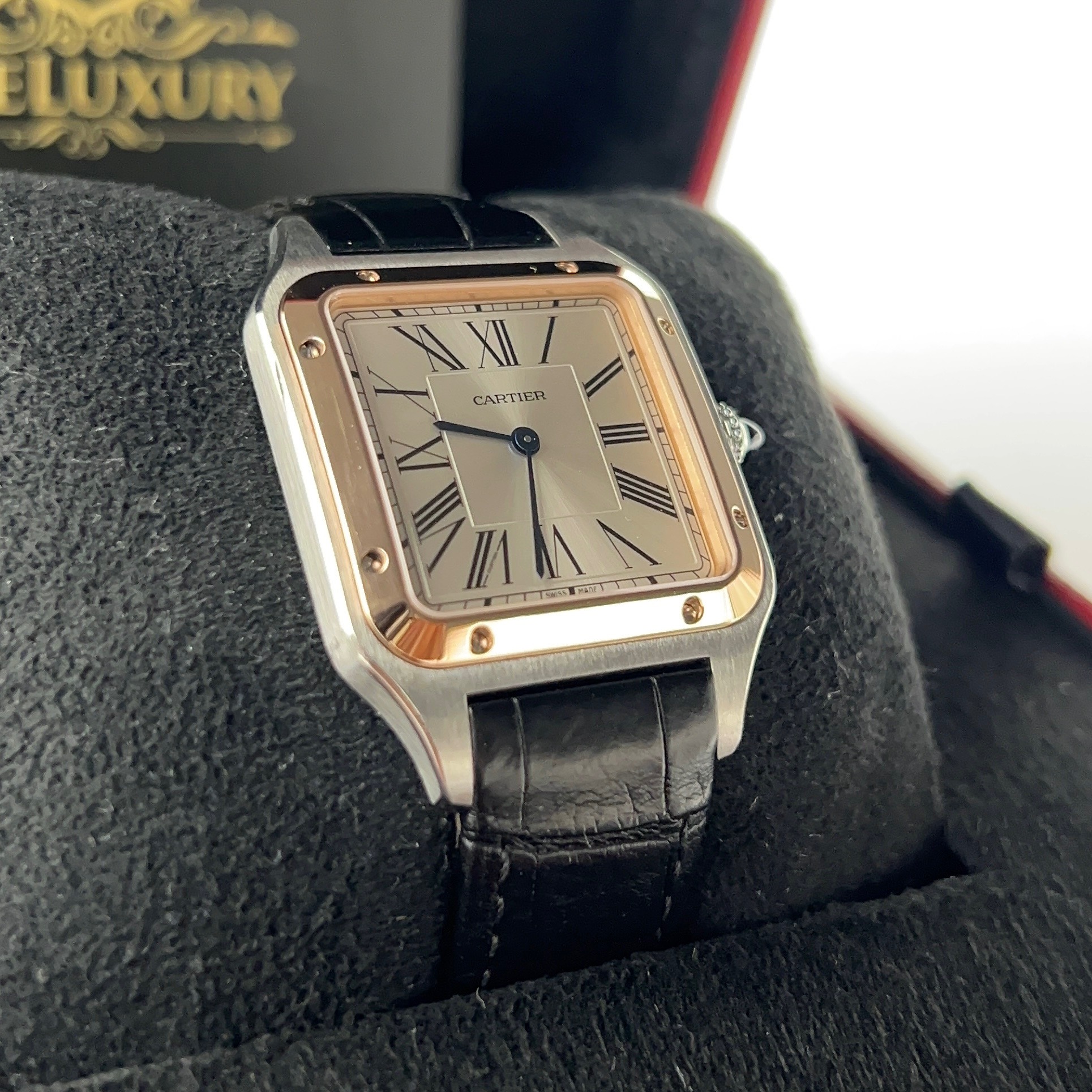 Cartier Santos-Dumont in Steel & Rose Gold Year 2022 ref. W2SA0011