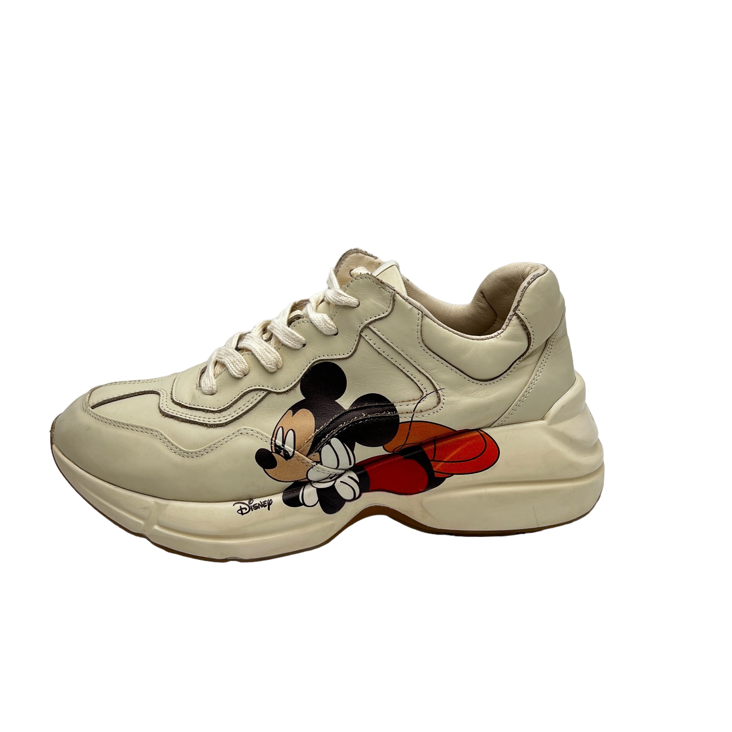 Men’s Gucci X Disney Mickey Mouse Rhyton Leather Sneakers Size 7