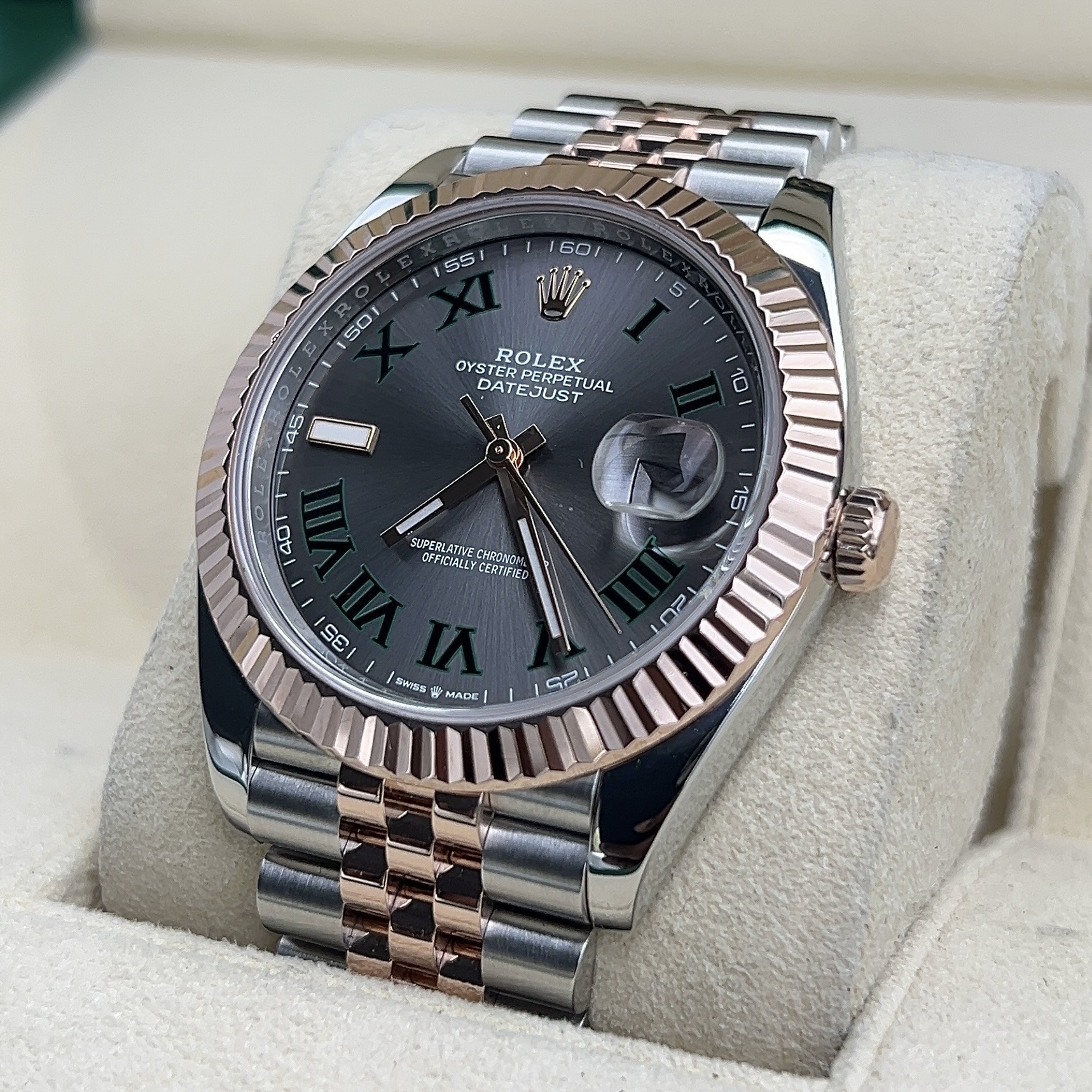 Rolex Datejust Rose Gold 41mm Slate Wimbledon Dial ref. 126331