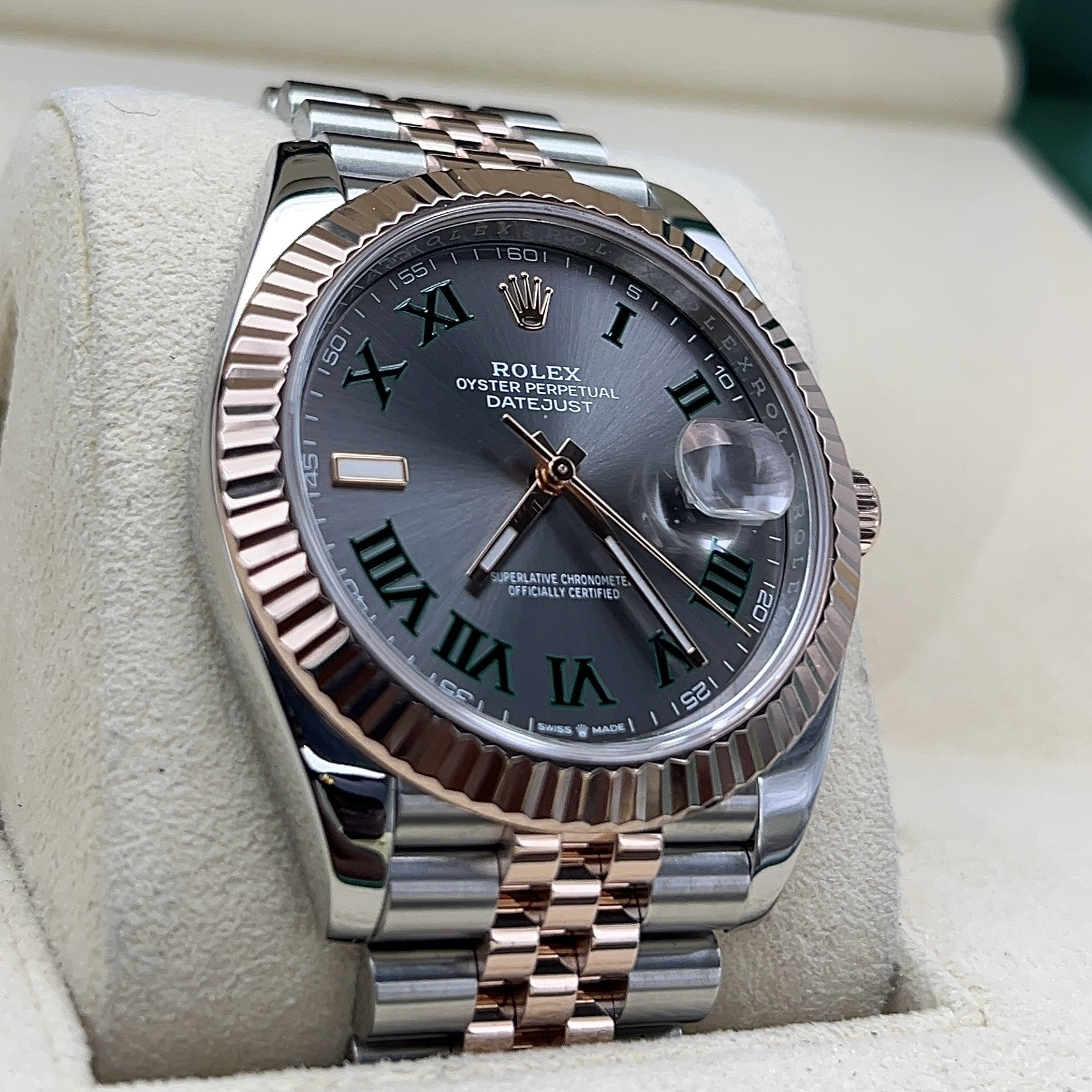 Rolex Datejust Rose Gold 41mm Slate Wimbledon Dial ref. 126331