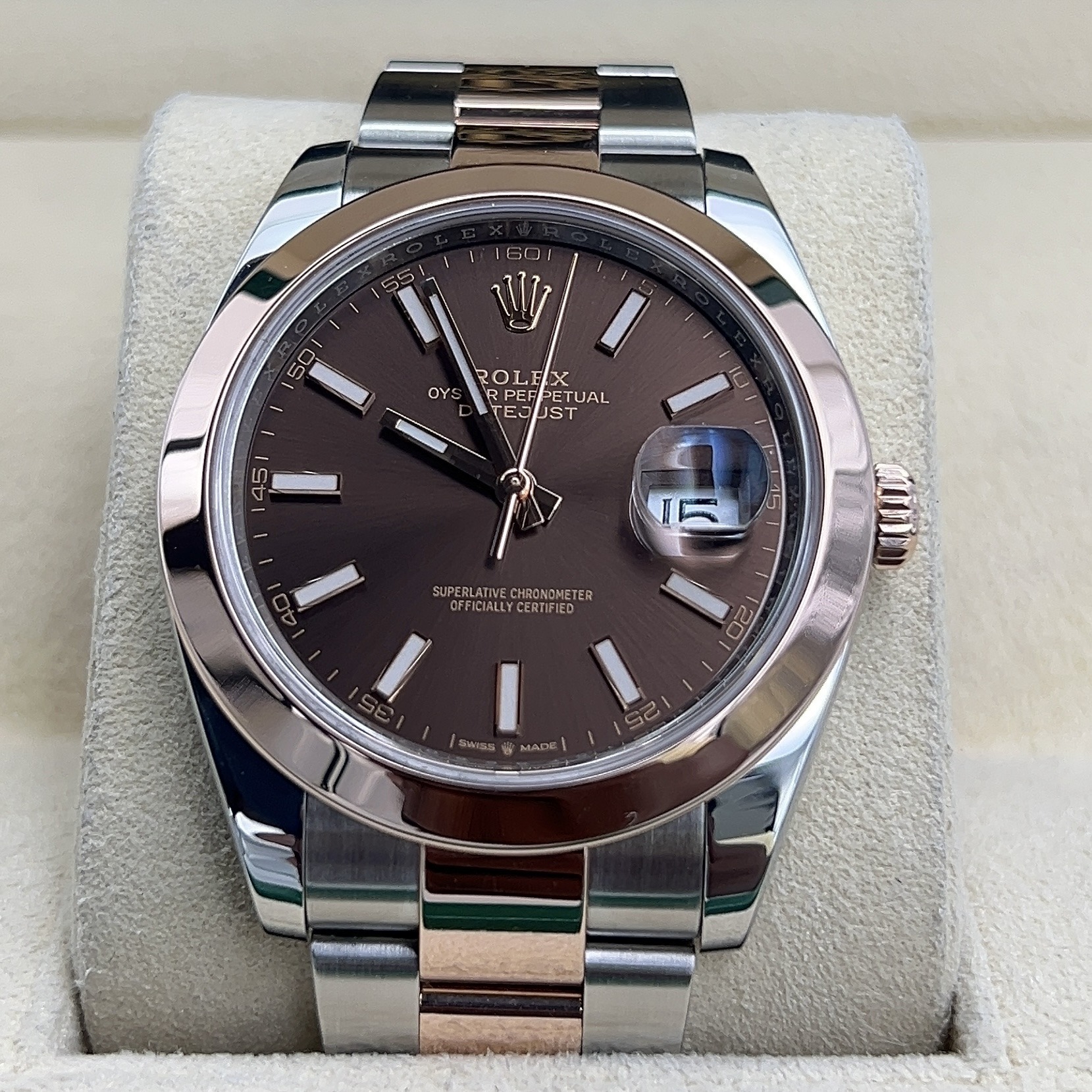 Rolex Datejust 41mm Steel and Everose Gold 126301 Chocolate Dial