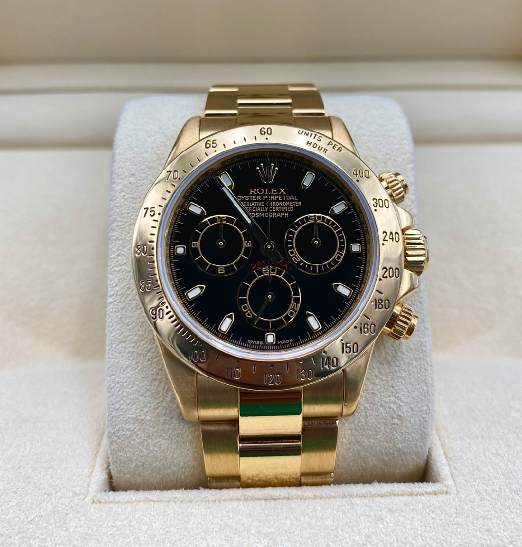 Rolex Daytona Black Dial 18k Yellow Gold Ref. 116528 Year 2008