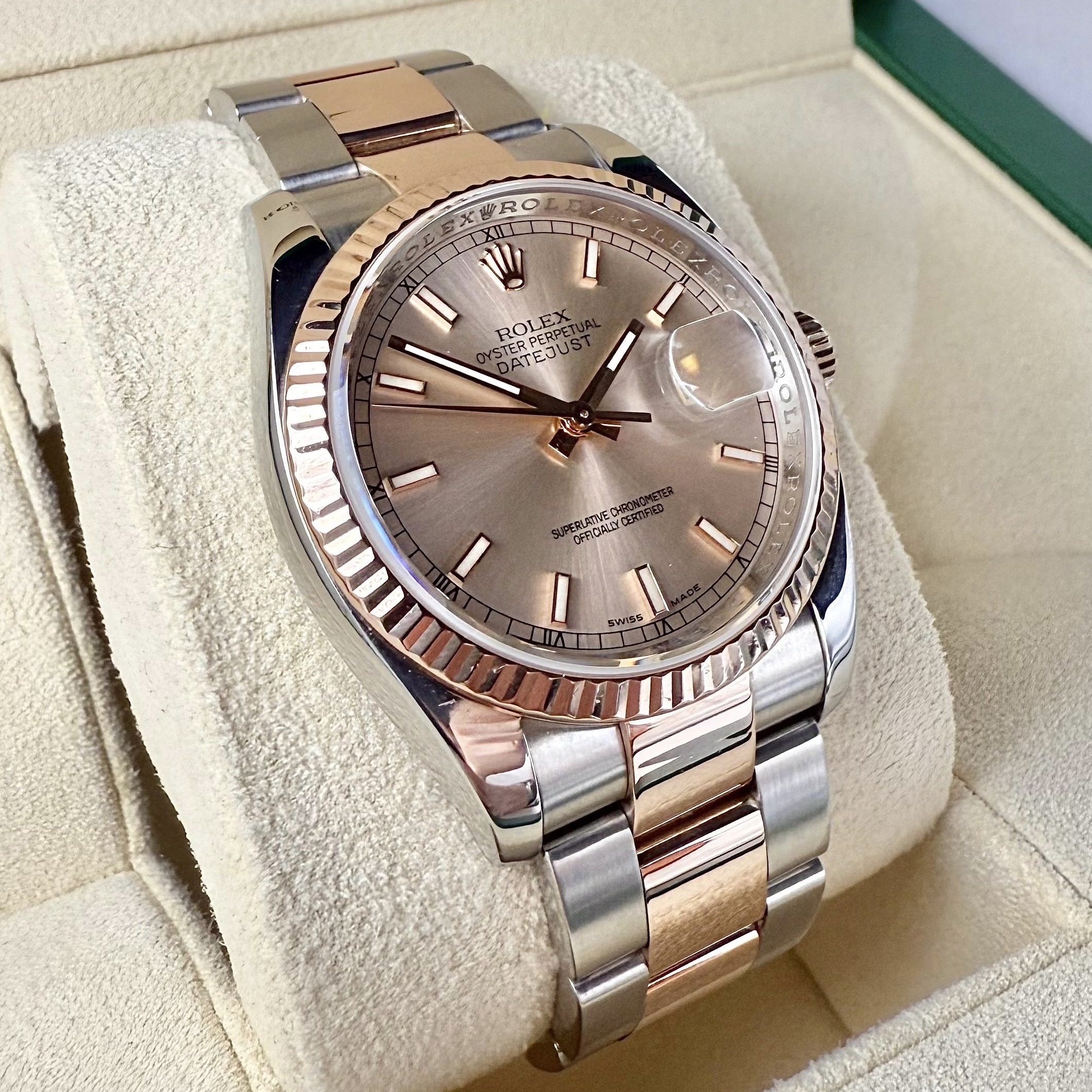 Rolex Datejust 36mm Pink dial Rose Gold Ref: 116231
