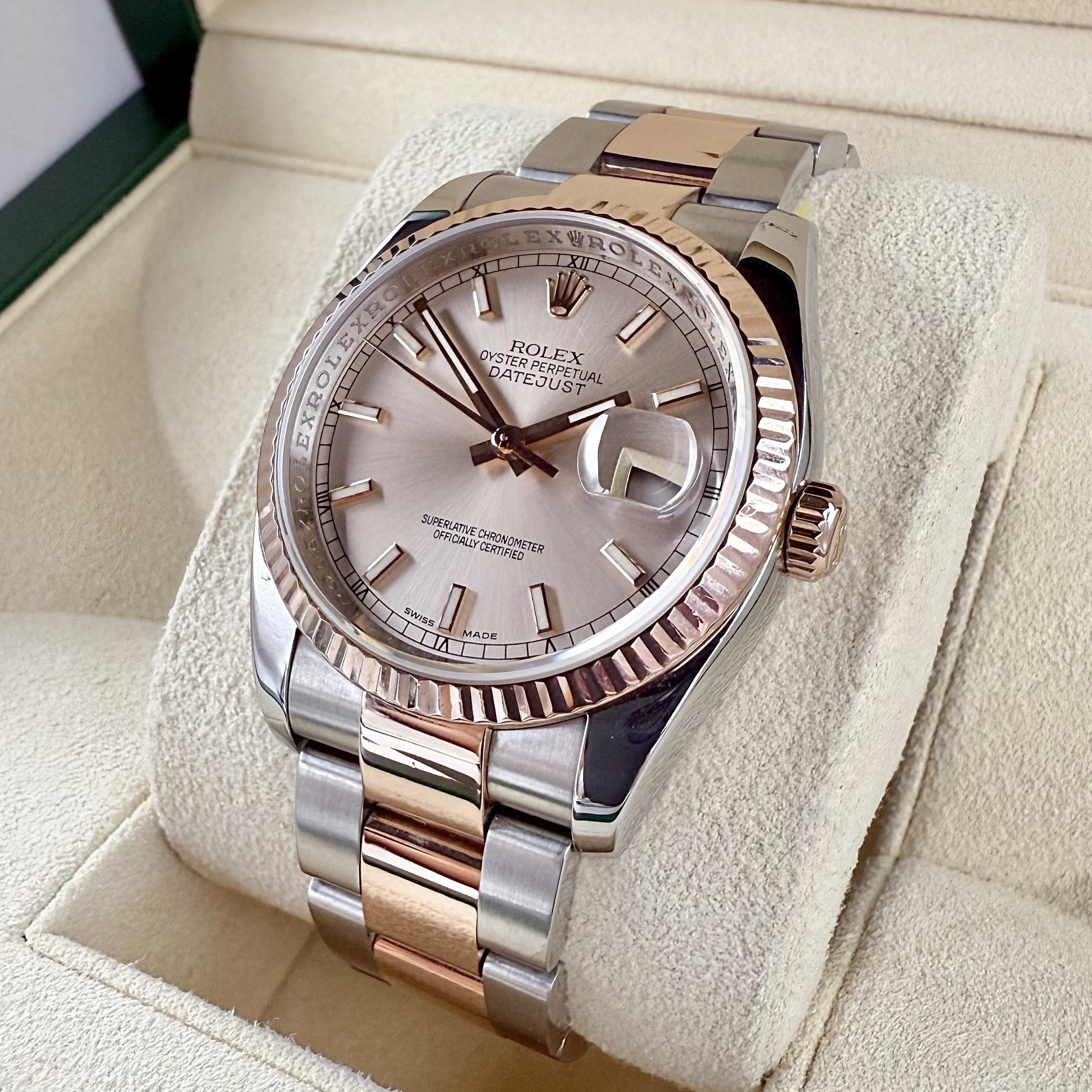 Rolex Datejust 36mm Pink dial Rose Gold Ref: 116231