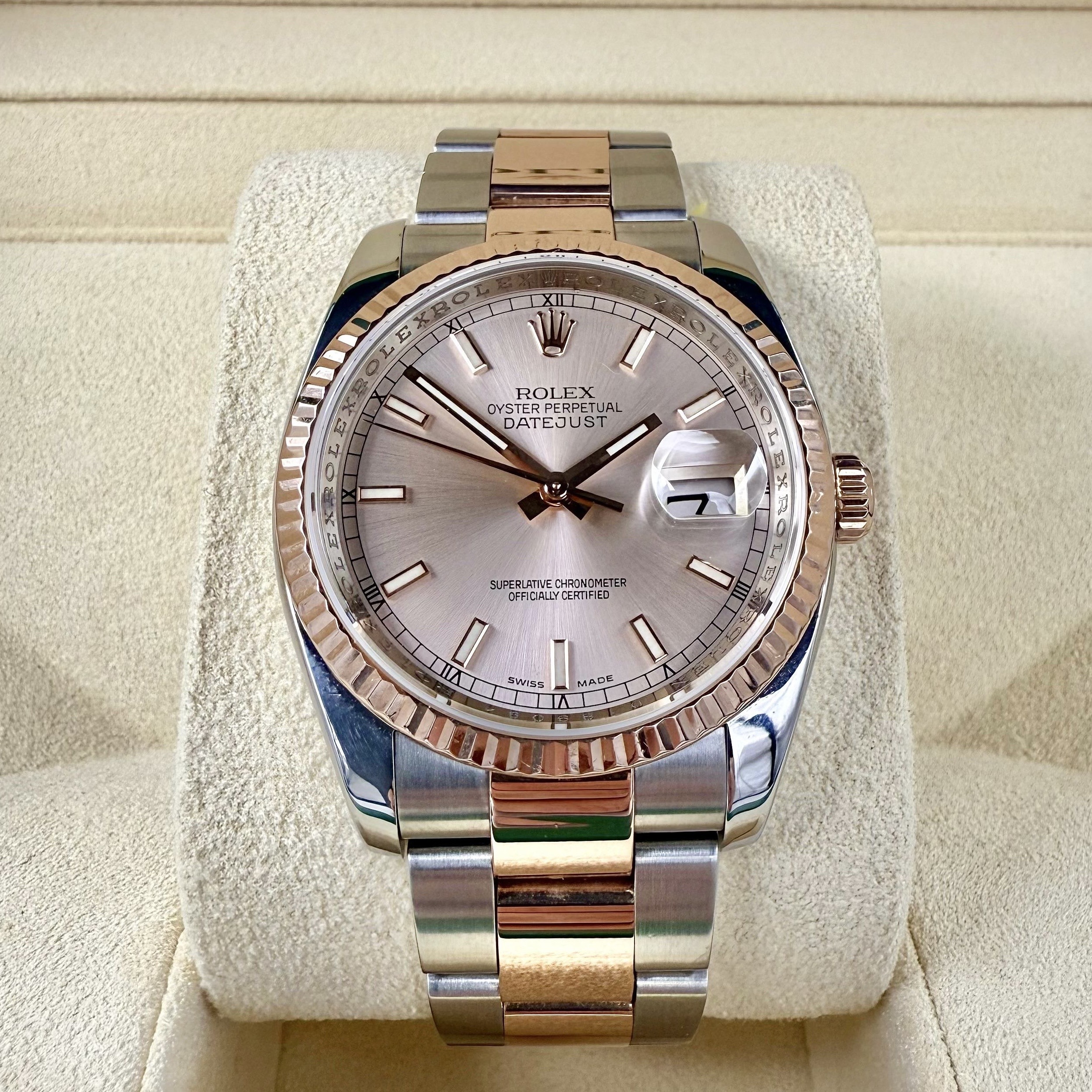 Rolex Datejust 36mm Pink dial Rose Gold Ref: 116231