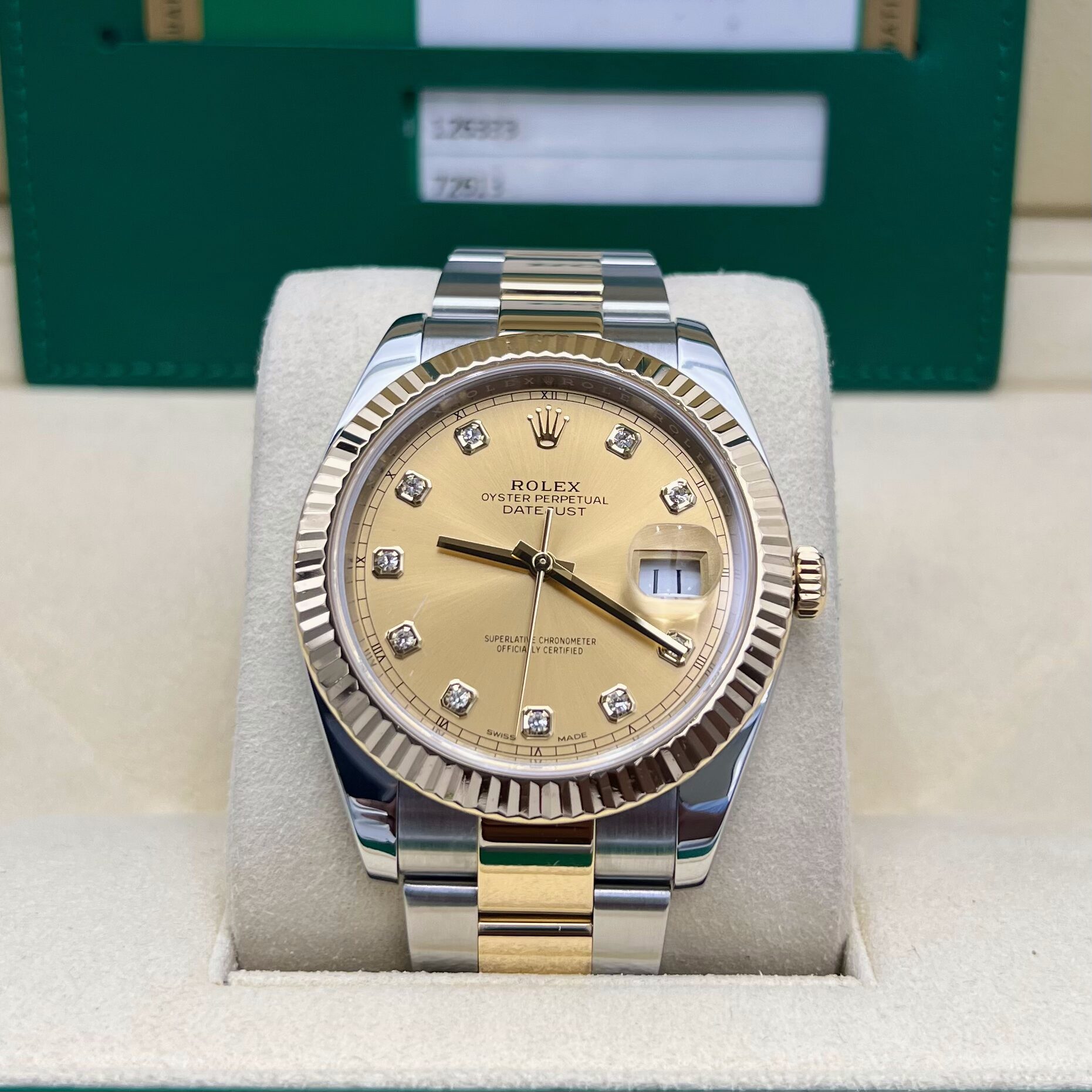 Rolex Datejust 41mm Champagne Diamond Dial Ref: 126333