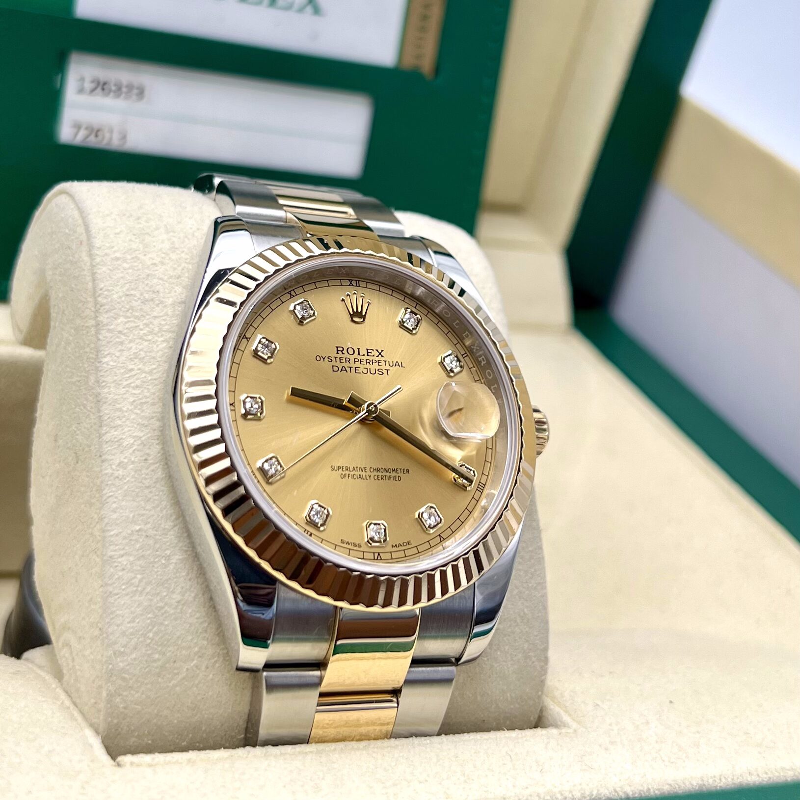 Rolex Datejust 41mm Champagne Diamond Dial Ref: 126333