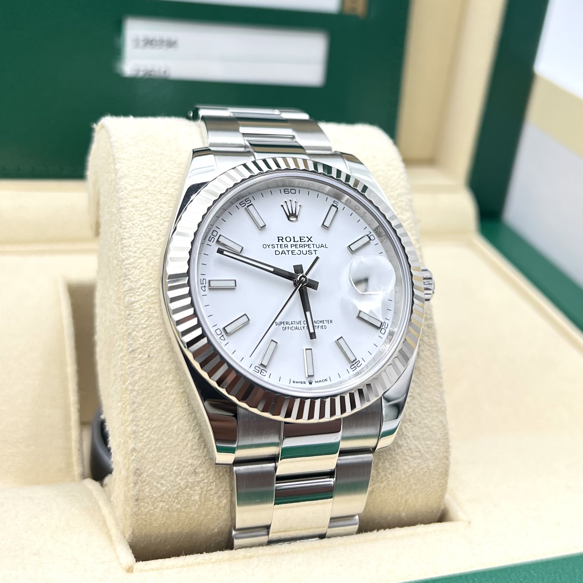 Rolex Datejust 41mm White Dial Fluted Bezel Ref: 126334