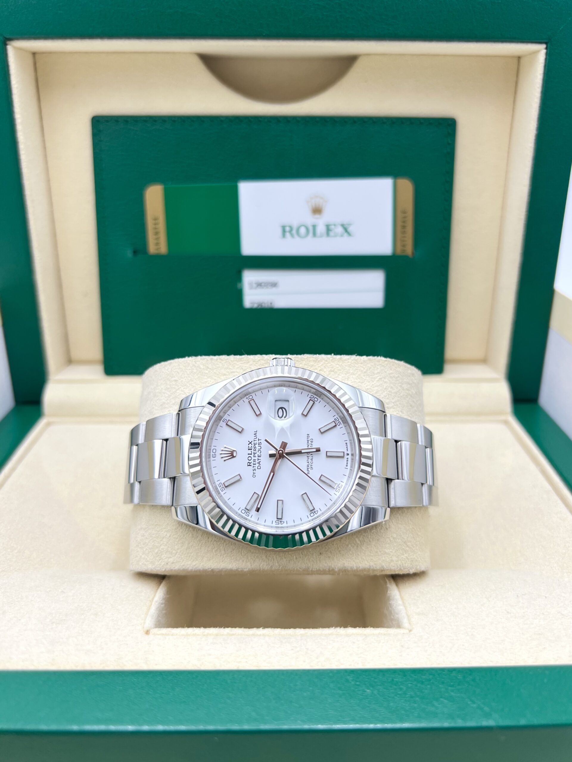 Rolex Datejust 41mm White Dial Fluted Bezel Ref: 126334