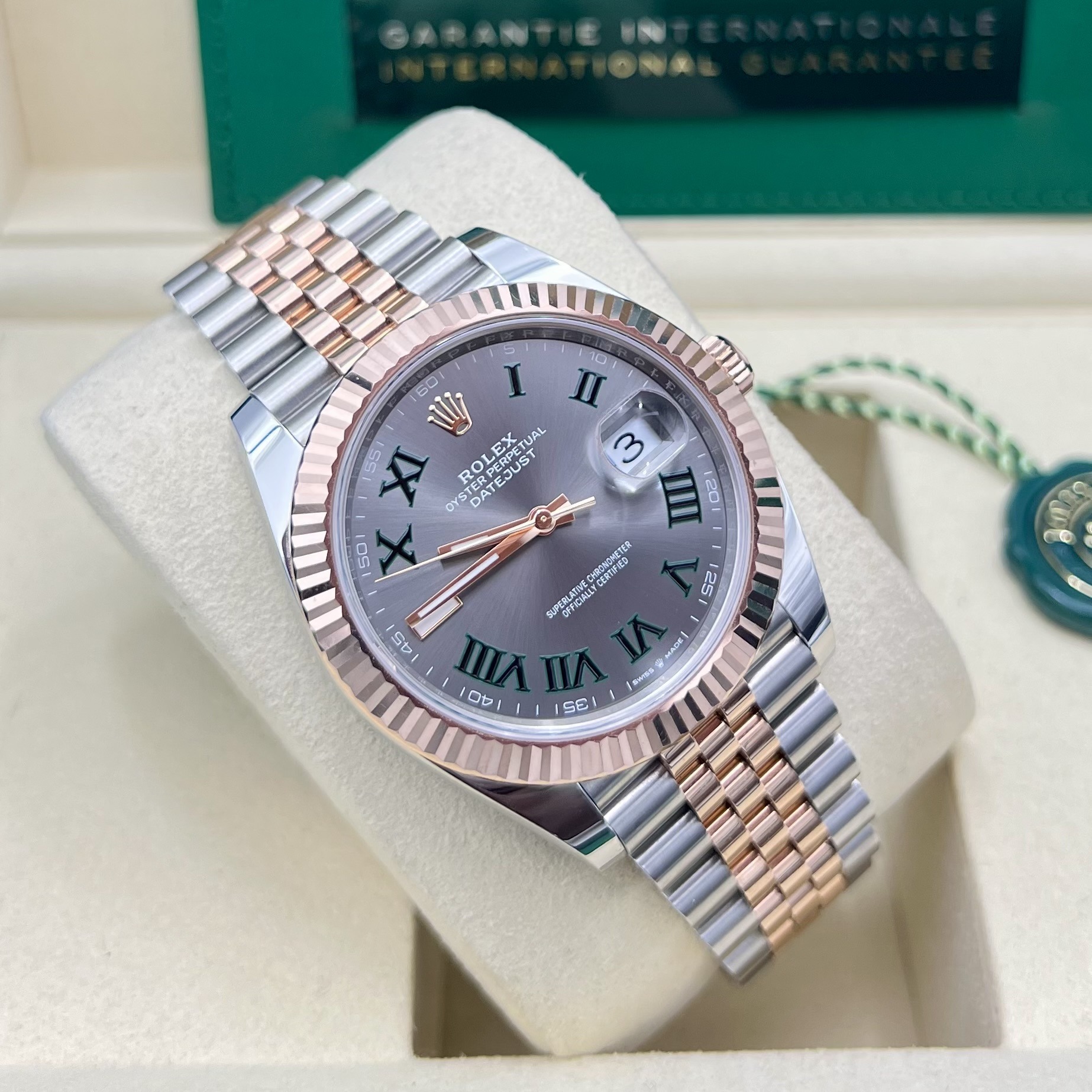 Rolex Datejust Rose Gold 41mm Wimbledon Dial ref. 126331