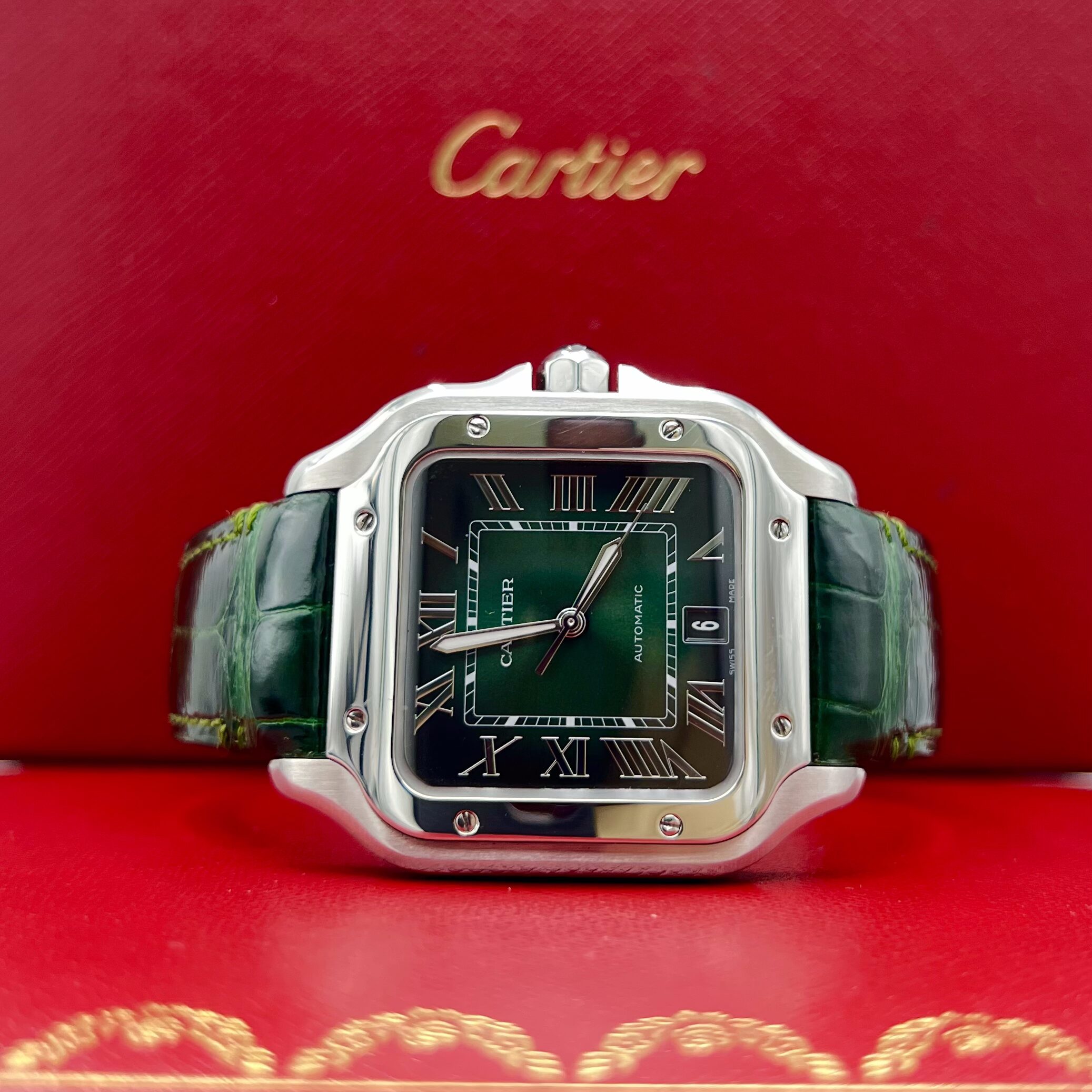 Cartier Santos De Cartier Green Dial Large Ref: WSSA0062